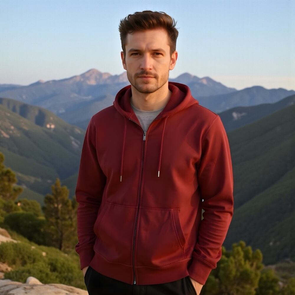 L.L. Bean NWT Burgundy Cozy Men’s Hoodie Jacket Full Zip